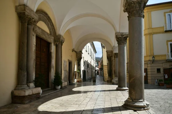 Portiko Katedrály Sant Agata Goti Středověké Vesnice Provincii Benevento Kampánii — Stock fotografie