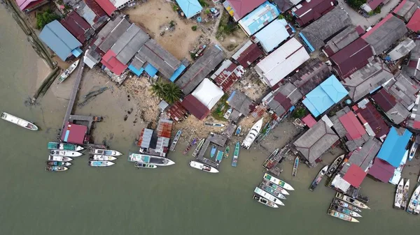 Luftaufnahme Von Fischerbooten Die Meer Verankert Sind — Stockfoto