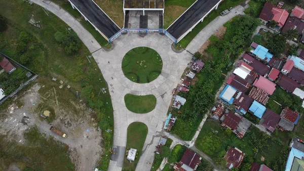 Vista Aérea Estádio Persiba Balikpapan Tempo Nublado — Fotografia de Stock