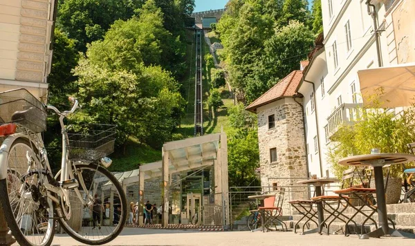 Funicular Castle Ljubljana Slovenia — Stock Photo, Image