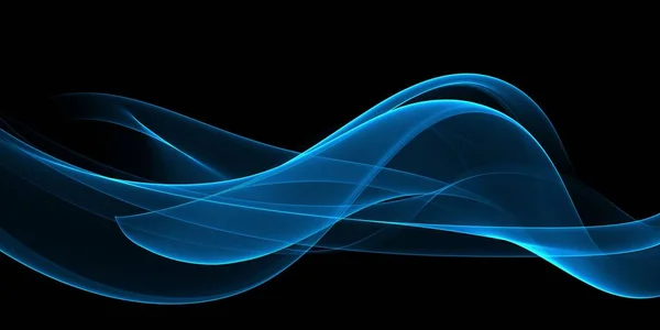 美しい色のネオンブルー抽象的な波のデザイン — ストック写真