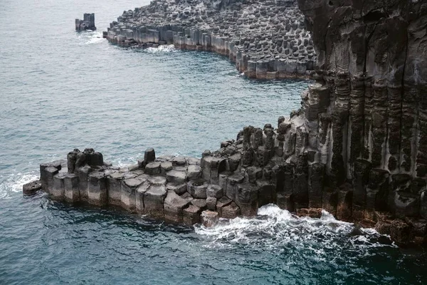 Daepo Jusangjeolli Cliff Jeju Island Largest Column Rock Formation South — Stock Photo, Image