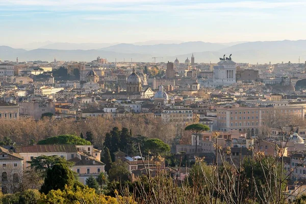 Una Hermosa Vista Del Belvedere Del Gianicolo Roma —  Fotos de Stock