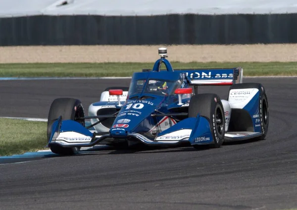 Primo Piano Una Vettura Sportiva Hyundai Blu Che Qualifica Indianapolis — Foto Stock