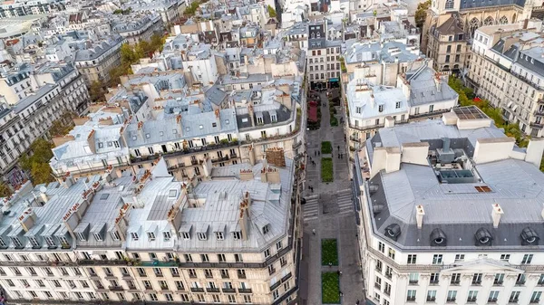 Paris Telhados Típicos Belos Edifícios Vista Aérea Torre Saint Jacques — Fotografia de Stock