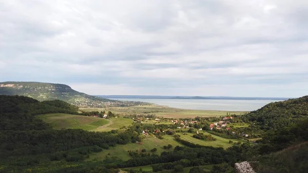 Blick Von Der Burg Szigliget Auf Die Hügel Von Badacsony — Stockfoto