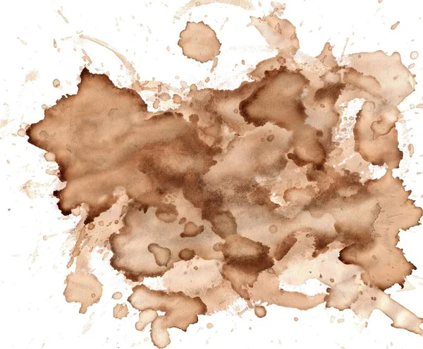Abstrakter Kaffee Grunge Hintergrund Abstrakte Kaffeeflecken Auf Weißem Papier — Stockfoto