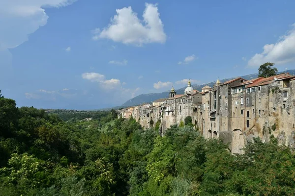 Panoramic View Sant Agata Goti Medieval Village Province Avellino Campania — Fotografia de Stock