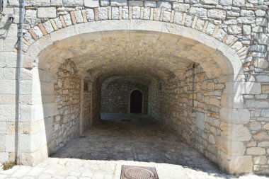An alley in Montaguto, a rural village in the province of Avellino in Campania, Italy.