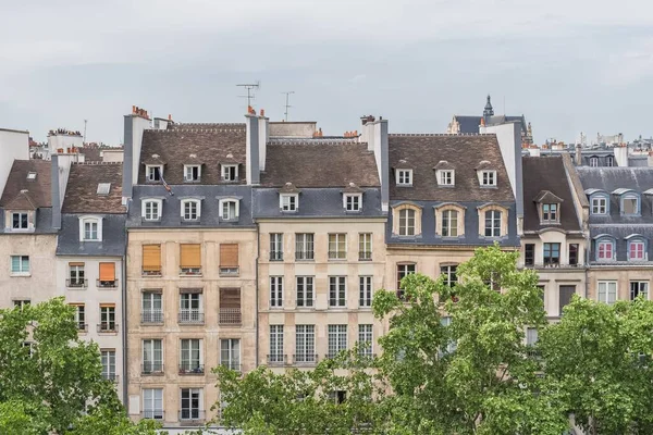 Parijs Uitzicht Lucht Prachtige Gebouwen Typische Parijse Gevels Het Centrum — Stockfoto