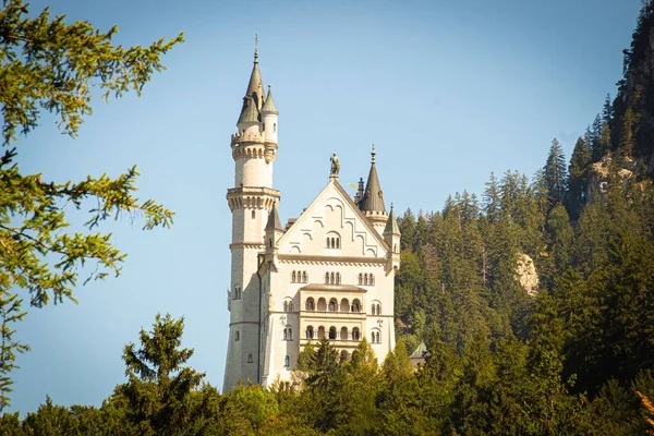 Una Vista Impresionante Del Castillo Neuschwanstein Colina Alemania — Foto de Stock