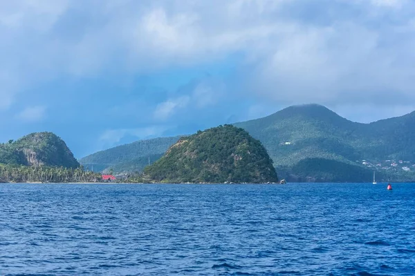 Terre Haut Νησί Στη Γουαδελούπη Πανόραμα Του Παραδοσιακά Σπίτια Λιμάνι — Φωτογραφία Αρχείου