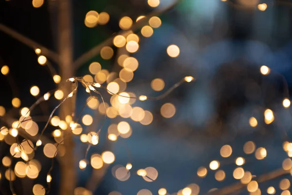 Eine Selektive Fokusaufnahme Von Lichtern Vor Bokeh Hintergrund — Stockfoto