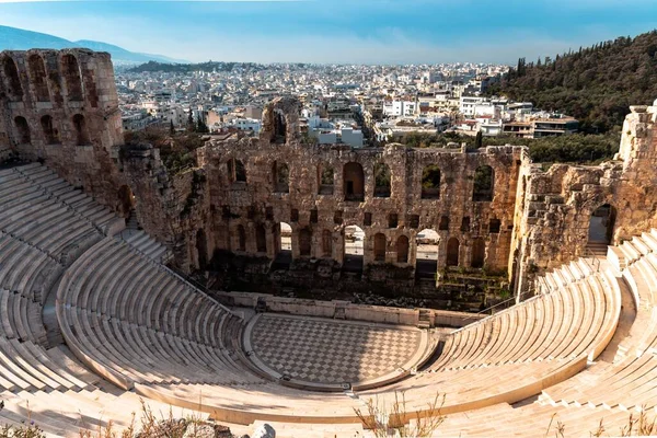 Una Vista Panoramica Dell Acropoli Atene Grecia Con Foreste Sullo — Foto Stock