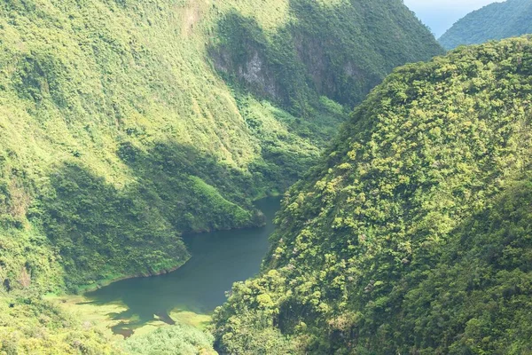 Tahiti French Polynesia Vaihiria Lake Papenoo Valley Mountains Luxuriant Bushy — Stock Photo, Image
