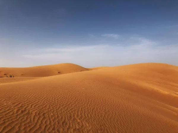 Uma Bela Vista Dunas Areia Contra Céu Nublado — Fotografia de Stock