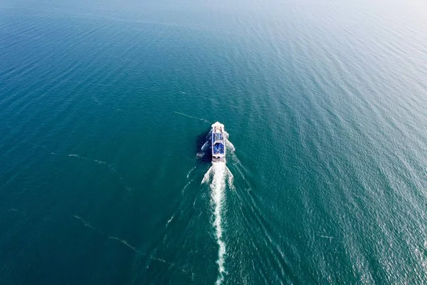Une Vue Aérienne Yacht Pleine Mer — Photo