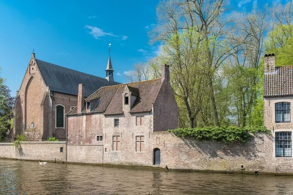 Brujas Bélgica Hermosas Casas Típicas Canal —  Fotos de Stock