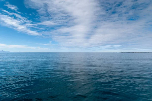 Beautiful View Sea Cloudy Blue Sky Background Lofoten Islands Norway — Stock Photo, Image