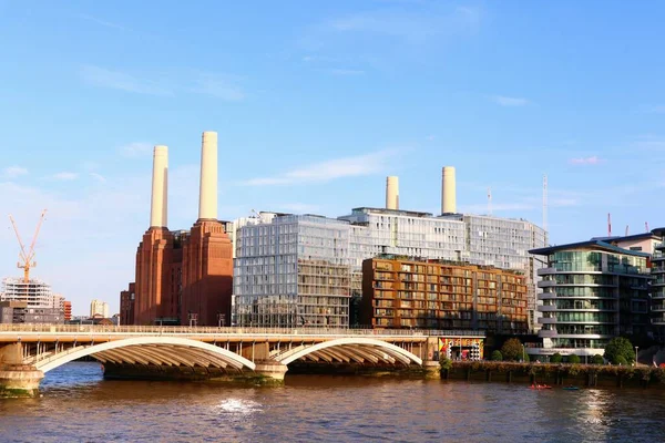 Prachtig Uitzicht Battersea Power Station Grosvenor Bridge Aan Theems Londen — Stockfoto