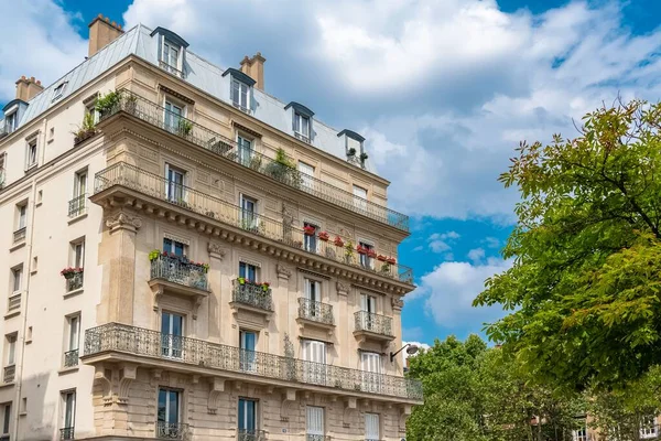 Paris Beautiful Building Center Typical Parisian Facade Place Nation — Stock Photo, Image