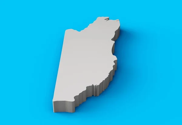 青い背景に隔離されたベリーズ地図の3Dレンダリング — ストック写真