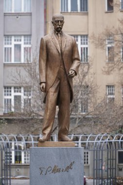 Tomas Garrigue Masaryk 'ın heykeli, eski Çekoslovakya' nın ilk başkanı.