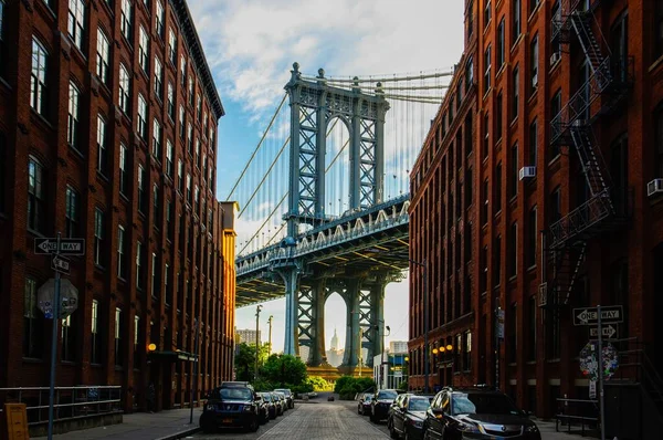 stock image A Beautiful view of the Brooklyn Bridge viewed from the Empire State Building