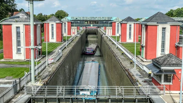 Bloqueo Anderten Canal Mittelland Alemania — Foto de Stock