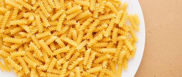 Close Uncooked Macaroni Pasta Food — Stock Photo, Image