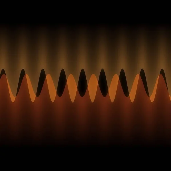 Illustrazione Onde Multiple Oscillanti Sovrapposte Molte Piccole Linee Verticali Digitali — Foto Stock