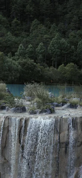 鬱蒼とした森の中の滝の美しい風景 — ストック写真