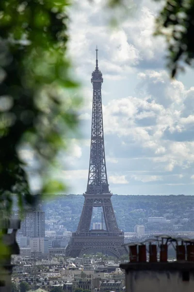 Uma Foto Vertical Paisagem Urbana Paris Com Torre Eiffel França — Fotografia de Stock