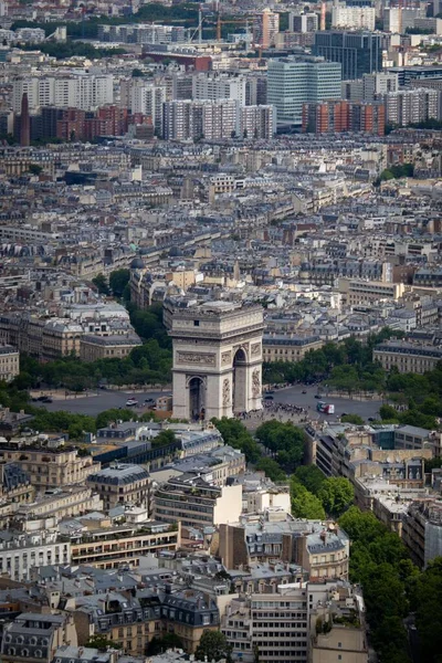 Ein Stadtbild Von Paris Mit Blick Auf Den Berühmten Triumphbogen — Stockfoto