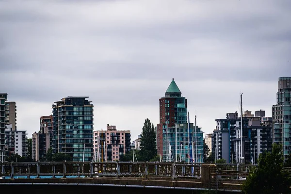 Vancouver Belvárosa Épületei Felhőkarcolói — Stock Fotó