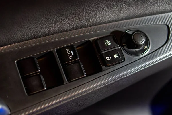 Closeup Car Window Buttons Driver Side — Stock Photo, Image