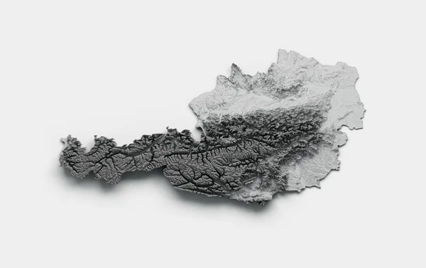 Сіра Карта Австрії Ізольована Білому Тлі — стокове фото