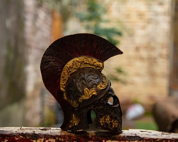 Closeup Ancient Greek War Helmet — Stock Photo, Image