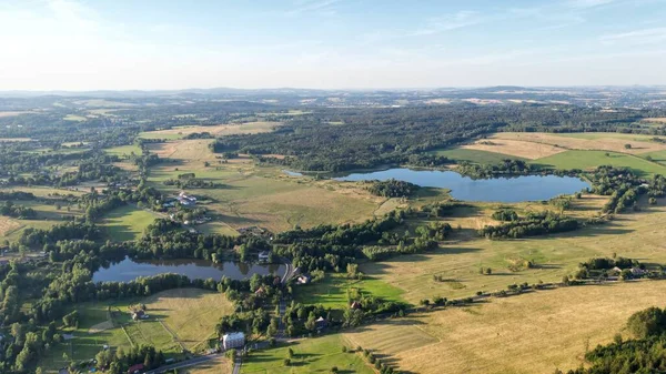 Vzdušný Pohled Venkovskou Krajinu — Stock fotografie