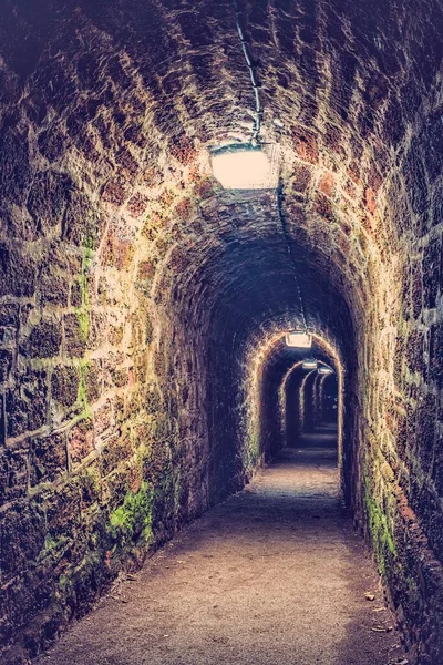 シャルドンのネスを通る密輸業者のトンネルの垂直ショット デヴォン — ストック写真