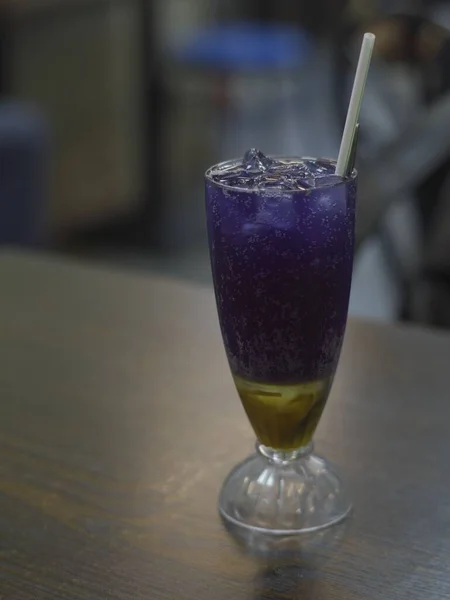 Vertical Shot Glass Purple Soda — Stock Photo, Image