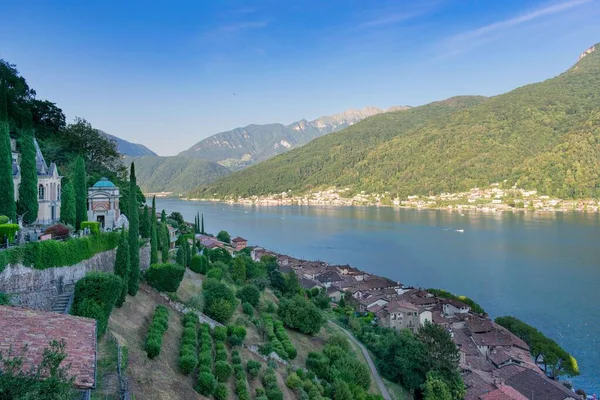 Krajina Obce Morcote Švýcarském Kantonu Ticino Lugano Lake Švýcarsko — Stock fotografie