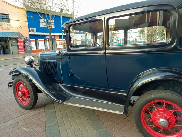 Berazategui Argentinië Jul 2022 Oude Blauwe Ford Model Tudor Sedan — Stockfoto