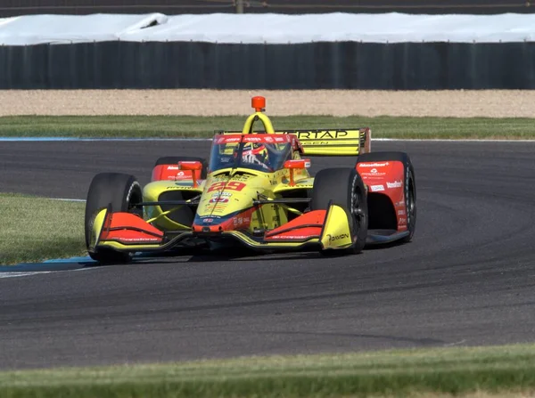 Indycar Azul Durante Competición Clasificatoria Del Gran Premio Indianápolis —  Fotos de Stock