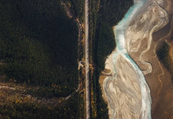 Вид Повітря Лідфілдс Парквей Національному Парку Банфф Альберті Канада — стокове фото