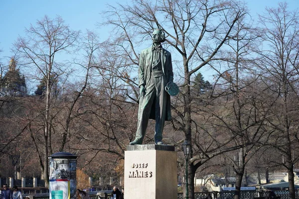 Close Shot Statue Josef Manes Famous Czech Painter — Stock Photo, Image
