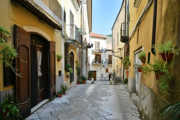 Eine Enge Straße Sant Agata Goti Einem Mittelalterlichen Dorf Der — Stockfoto