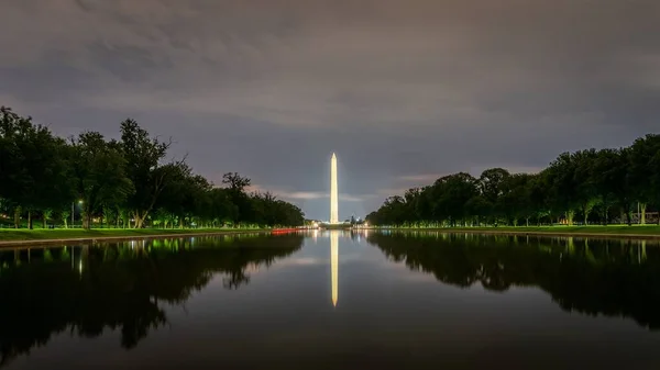 Encantadora Vista Del Monumento Washington Lincoln Memorial Reflecting Pool Por —  Fotos de Stock