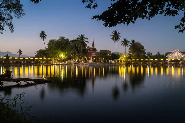 Ein Schöner Blick Auf Die Historische Stadt Sukhothai Mit Den — Stockfoto