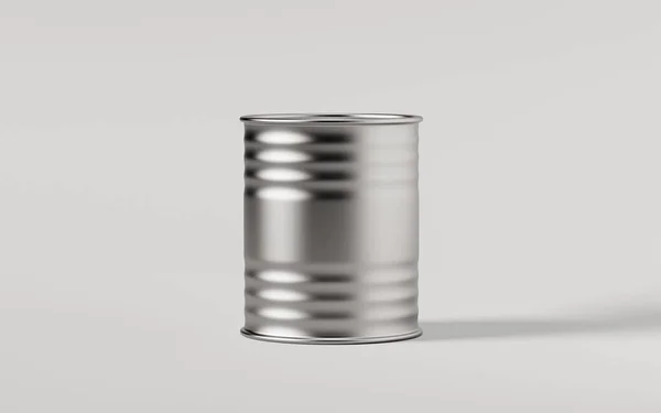 灰色の背景に隔離された金属容器の3Dレンダリング — ストック写真